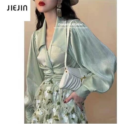 Зеленые блузки JIEJIN China At AliExpress