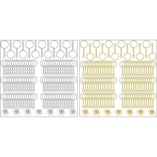 K3ND 360 Pcs Keychain Rings with Jump Rings Screw Eye Pins for Resin DIY Crafts Jewelry