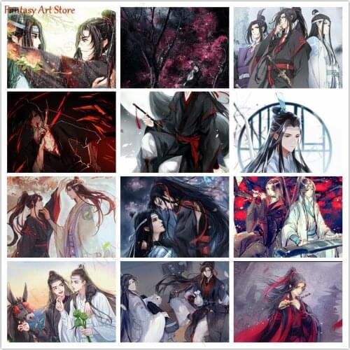 Full Square 5d Diy Diamond Painting Magic Dao Master Wei Wuxian Blue King Cross Stitch Kit Diamond Embroidered Mosaic