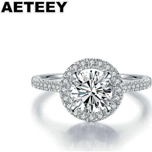 Classic Round Moissanite Ring Excellent Cut 1ct Pass Diamond Test D Color Moissanite Rings Engagement Jewelry JA-25