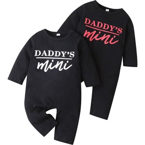 Baby Boy Letter Printed Long Sleeve O Neck Romper 0-12M Newborn Infant Toddler Sping Autumn Casual Cotton Jumpsuit Playsuit