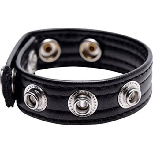 Leather Speed Snap Penis Ring,Snap-On Cockring,Cock and Ball Bondage Harness,Adult Sex Toys For Men