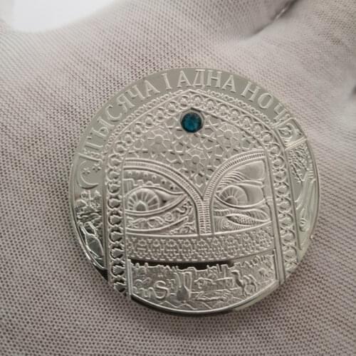 Love Couple Silver Plated With Diamond Coin Russia Belarus Souvenir Coins Gifts