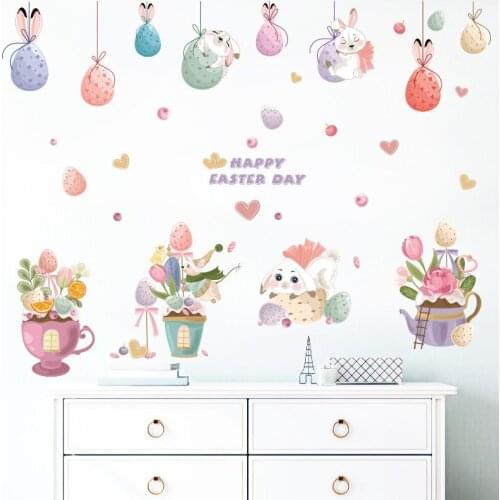 Cartoon Candy Pendant Wall Stickers for Kids Room Decoration Potted Mural Pvc Kindergarten Backdrop Wall Decals Removable