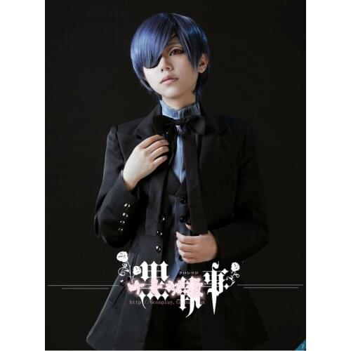 New Black Butler Kuroshitsuji Ciel Phantomhive Cosplay Costume Ciel Evil Black Uniform Halloween Costumes for Women/Men S-XL