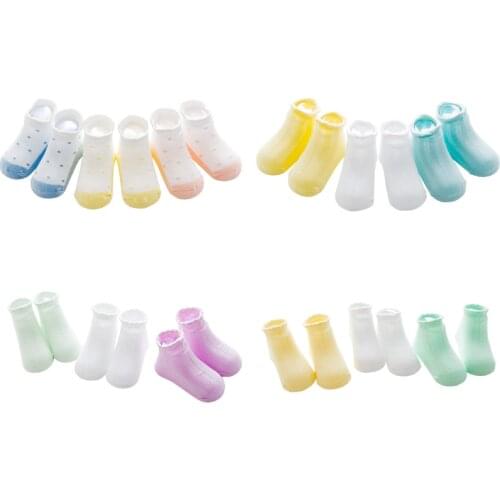 3Pair/lot new childrens socks non-slip thin baby socks