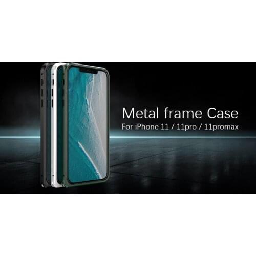 Original LOVE MEI Metal Frame Case For iPhone 11/11 Pro/11 Pro Max Ultra Thin Anti Fall Resistance Bumper Armor Cover Cases