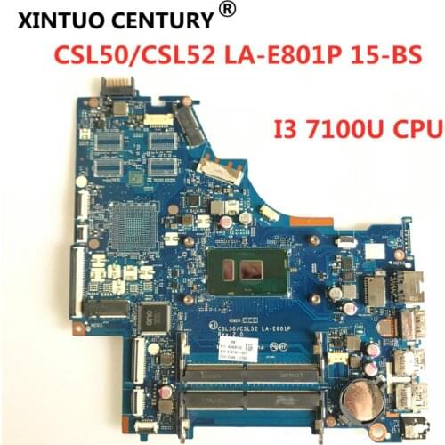 Main board 924749-601 928632-601 CKL50 LA-E801P for HP 15-bs060wm 15-bs Series Laptop motherboard i3-7100U SR343 100% fully test