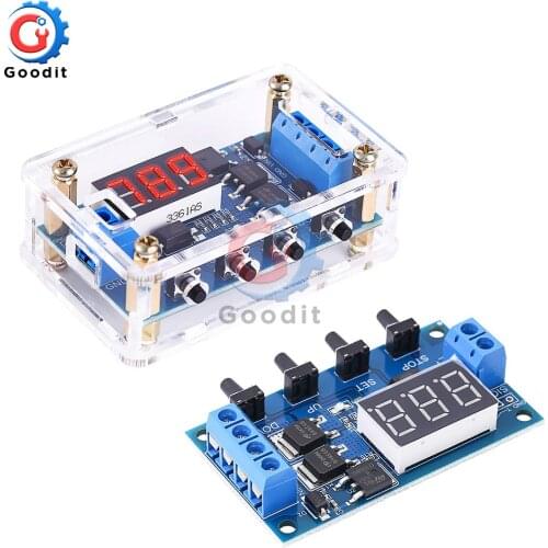 Timer Relay DC 5V 12V 24V Trigger Cycle Timer Delay Relay Module Dual MOS Switch Delay Control Board with Case for Smart Home