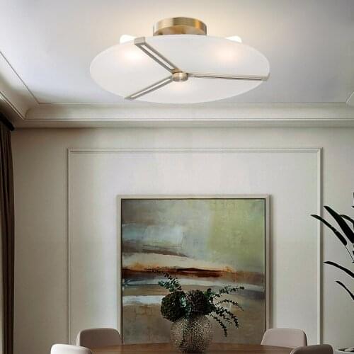 Light luxury bedroom copper ceiling lamp modern simple personality art master bedroom study model porch lamp