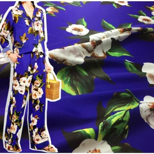 Digital Printing 100% Polyester Fabric Brand Dress Childrens Clothing Satin Handmade DIY Fabrics Wholesale Cloth Per Meter