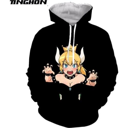 XS-7XL Video Game Bowsette 3D Printed Men Women Hooded Hoodie Sweatshirt Fashion Graphic Hoodie Casual Streetwear Pullover