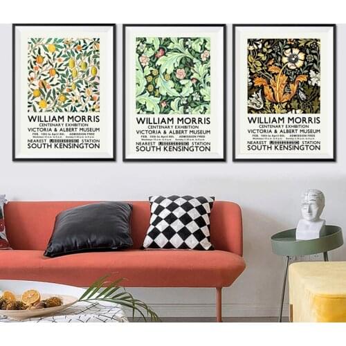 William Morris Flower Fruit Painting Vintage Posters and Prints Gallery Wall Art Canvas Painting Museum Pictures Home Room Decor