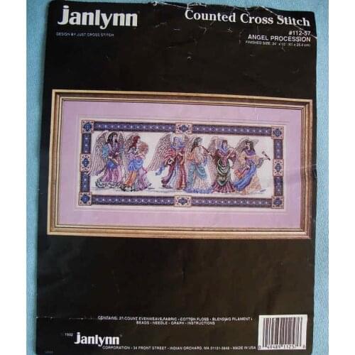 Customized Embroidery Six Angels of Music Design a Cross Stitch Pattern with 100% Cotton Flosses & Free Shipping for Wall Decor