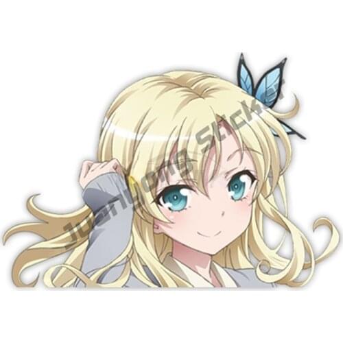 Waifu Peeker Car Stickers Boku Wa Tomodachi Ga Sukunai Kashiwazaki Sena 9 Sexy Big Head Anime Girl Vinyl Decal Decor KK13x13cm