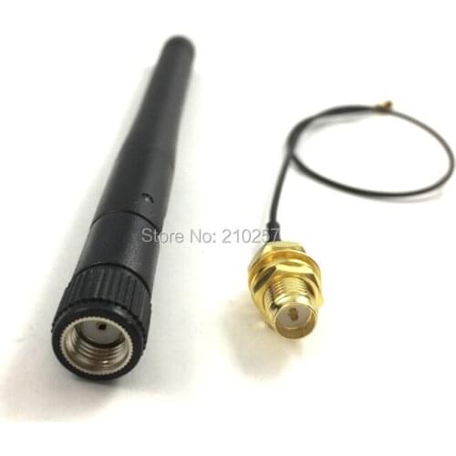 For Zigbee 1pcs Wifi Antenna 2.4Ghz 3dbi RP-Sma Male Plug + 1pcs Sma Cable 15cm RP-Sma Female Jack