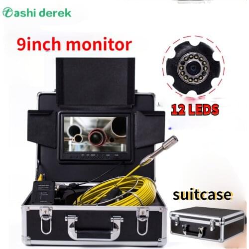 WP90A 9Inch Lcd Monitor Pipe Pipeline Inspection Camera 20m 50m 165FT Cable Drain Sewer Industrial Endoscope 110 degree camera