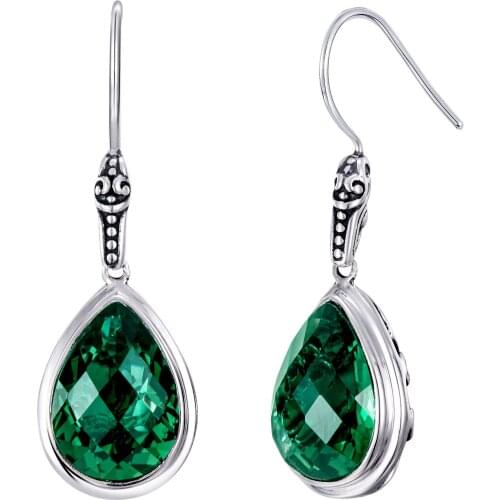 2019 New Arrival Green Crystal Drop Earrings For Women Real 925 Sterling Silver Bohemia Waterdrop Hollow Earrings Wedding Jewels