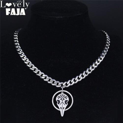 Punk Stainless Steel Vulture Necklace Women Silver Color Chokers Necklaces Jewelry gargantillas cortas mujer moda N3736S03