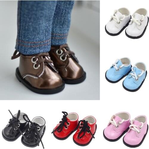 1pair 5CM PU Shoes for BJD/EXO Doll Mini Fashion Doll Shoes for 14 Inch Doll Russian DIY Handmade Doll Accessories