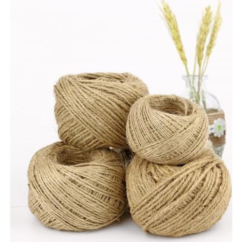 1mm2mm3mmNatural Jute Fabric Rope Twine Rolls Hemp Twisted Cord String DIY Basket Craft Cat Pet Scratching Handmade Decor