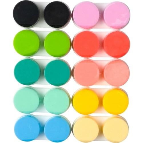 10Pcs Contact lens L+R cases Storage Holder Soaking Container Travel Eyewear Accessories Box For Lenses Wholesale Random Color