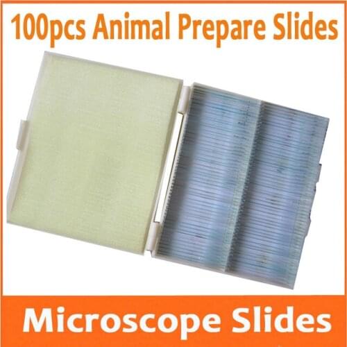 100pcs Optical Glass Animal Professional Student Lab Microscope Specimen Bio-microscope Slides for Educational School