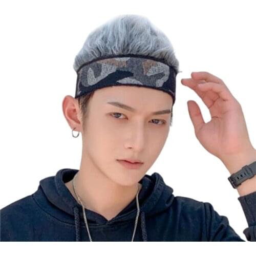 2021 Trendy Men Camouflage Hat Wigs Beanie Cap Toupee Women Men Sports Outdoor Rock Punk Street Wig Fake Hair Hat