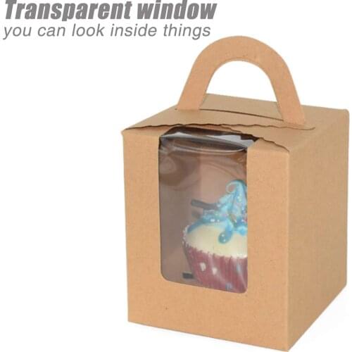 60 Piece Transparent Windowed Cupcake Box With Removable Tray, Cake Biscuit Party Christmas Food Kitchen Accessories