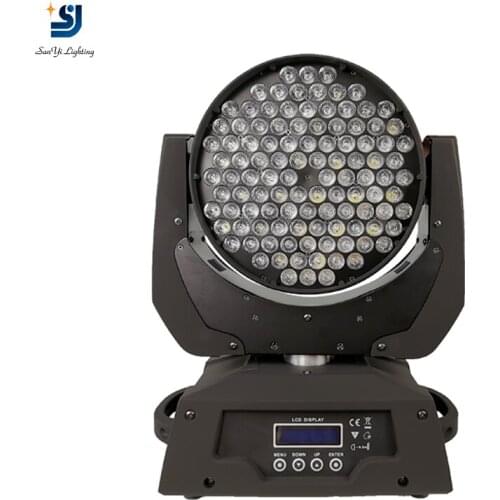 Free shipping 108 x 3W RGBW 4 Color Moving Head Wash Light, black case Big Power DMX 512 stage moving head light,led stage lamps