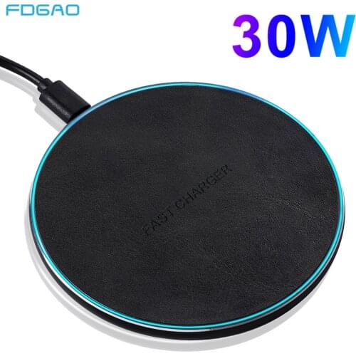 FDGAO 30W Qi Wireless Charger Fast Charging Pad Induction Quick Charge For iPhone 12 11 XS XR X 8 Samsung S20 S10 S9 Note 20 10