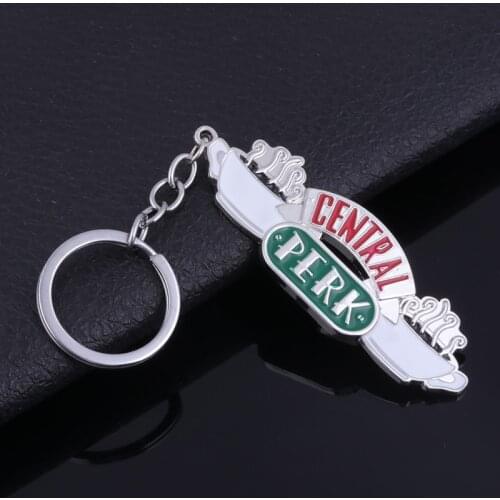 Friends TV Show Central Perk Coffee Time Keychain Yellow Picture Frame Lobster Monica Door Keyring for Women Men Jewelry Gift