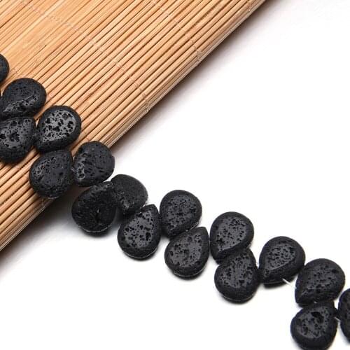 Natural Stone Beads Water drop shape Lava Volcanic Stone Loose Spacer Beaded for Jewelry Making DIY Bracelet Necklace Accessorie