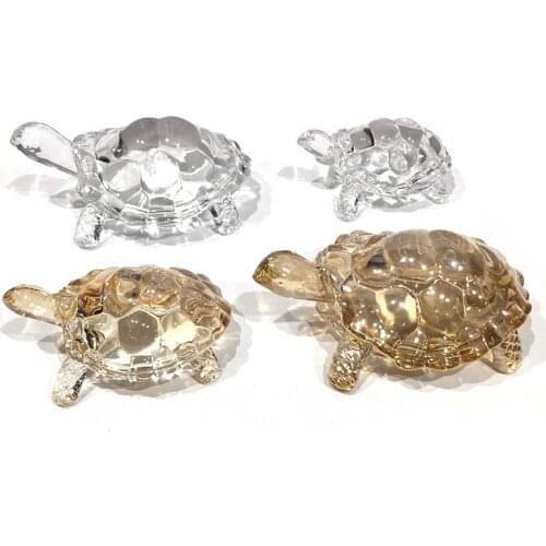 Tortoise shell crystal glass turtle sugar can receive box turtle god animal to set the office Turtle Parts