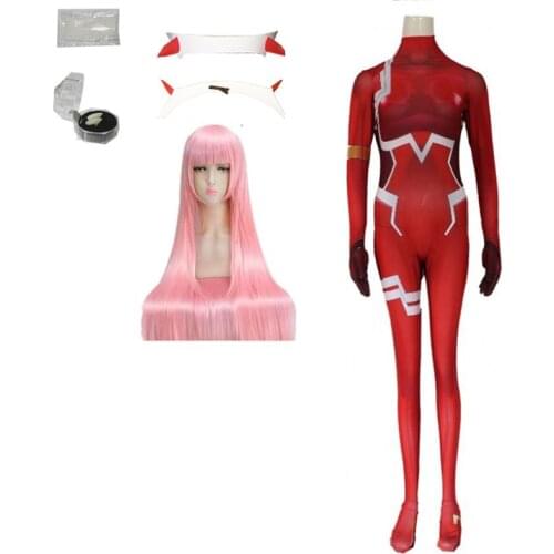 Darling in the franxx 02 Zero Two Cosplay Costume for Women Halloween Costume Christmas Carnival Tight 3D Printing Bodysuit