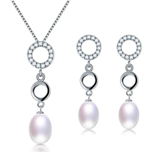 Valentines day perlas wedding bridal jewelry sets 2019 for women Favourite kristal pendientes mujer Necklace/Earrings cpset055