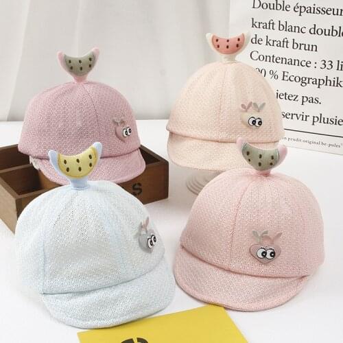 Baby Cap Cartoon eye Breathable Mesh Baseball Cap With Ears Summer Baby Boy Girl Sun Hat