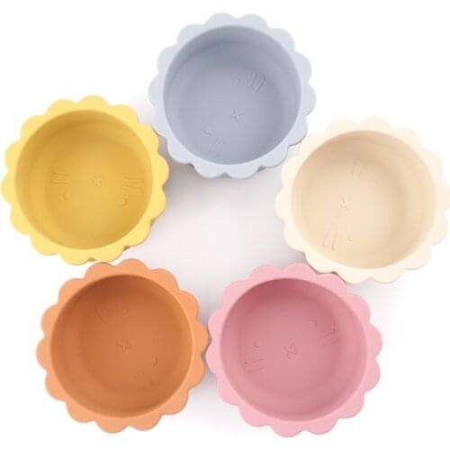 Flower Shape Childrens Tableware Food Grade Feeding Baby Bowl Popular Dishes Plates Dining Appliance Newborn Accessories