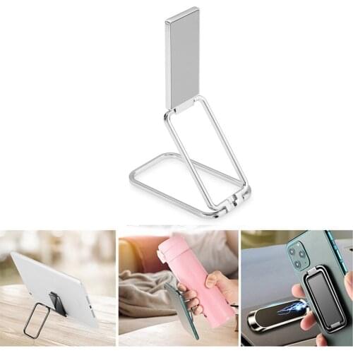 Double Magic Magnetic Car Phone Holder Stand For IPhone 12 X Metal Phone Holder Foldable Desk Stand For Mobile Phone Universal
