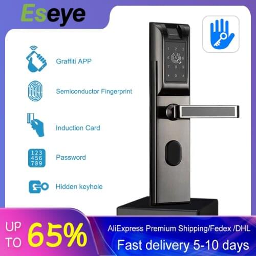 Eseye WIFI Door Lock Biometric Fingerprint Smart Digital Door Lock App Phone Bluetooth For Home Apartment Anti-theft