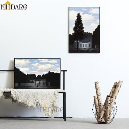 The Empire of Light in the Peggy Painting by Magritte Posters And Prints Canvas Painting Art Wall Pictures for Home Decoration