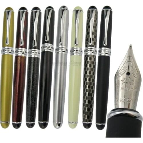 Jinhao Metal 750 Iraurita 18 KGP 0.5mm Medium Nib Fountain Pen Noble Office School Professional Stationery