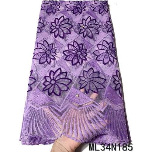 BEAUTIFICAL African Fabric Lilac Tulle Lace Fabric African lace Dress Lace 5 Yards Per Lot ML34N185