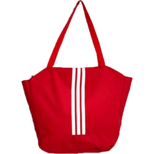 Red-womens Shoulder, Sport Day Bag someone, 3 striped, Interior Zipper pocket, Solid stitching, quality Fabric, Comfortable, Large, Modern, Fashion Design