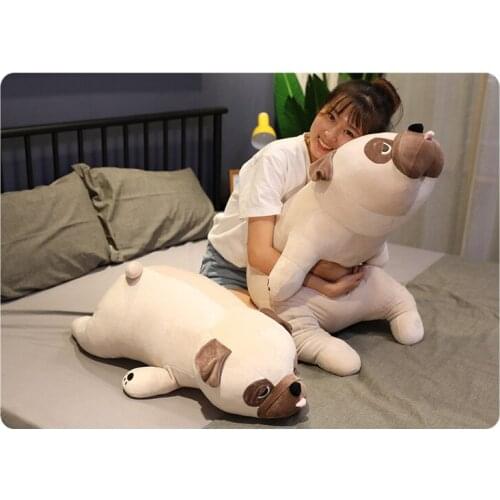 Lovely pug dog plush toy down cotton soft cartoon pekingese doll throw pillow birthday gift b0822