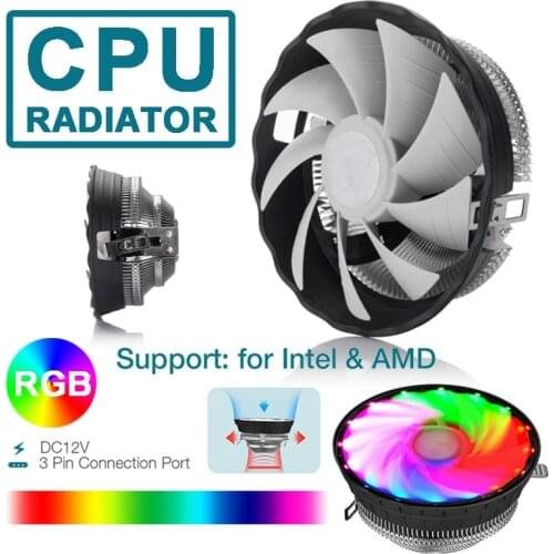 New Arrival RGB LED CPU Cooler Fan Heatsink For Intel 1156/1155/1151/1150 /775 AMD AM3+ AM2+ Computer Fans Cooling Accessories
