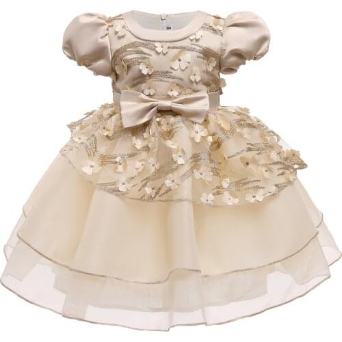 Girls Dress 2021 Summer New Children Dress Princess Dresses Puff Sleeve Tutu Skirt Catwalk Show Costume Easter Carnival Costume