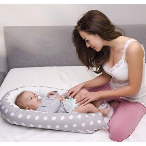 Portable Baby Bed Removable Baby Crib Infant Nest Cotton Babynest Soft Childrens Bed Cradle Outdoor Toddler Travel Beds