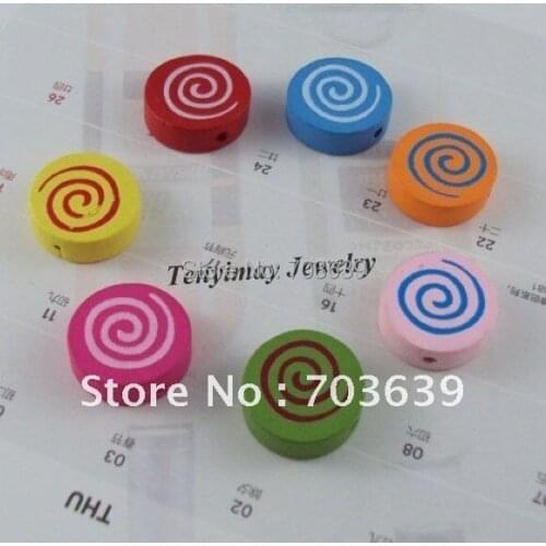 Mixed Color 17mm Wooden Beads Free Shipping Fashion Wood Accessory For DIY 200pcs