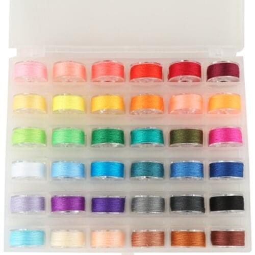 Multicolor Thread Spools Sewing Machine Bobbins Plastic Bobbins with Thread for Sewing Machines Quilting Sewing Accessories